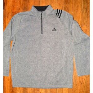 Adidas Golf Men’s 1/4 Zip Pullover Sweater XL Gray Fleece Lined Long Sleeve